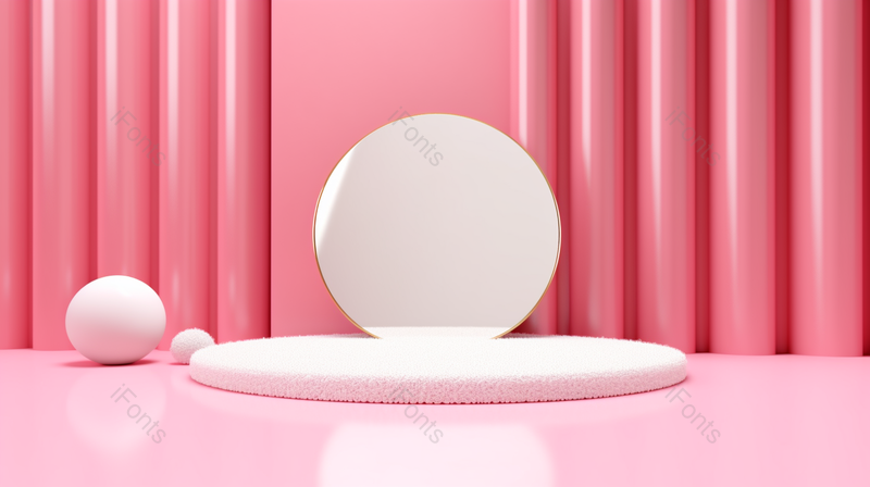 粉色C4D电商用圆形展台背景,高清,摄影图,摄影图片,图片大全,摄影图免费下载